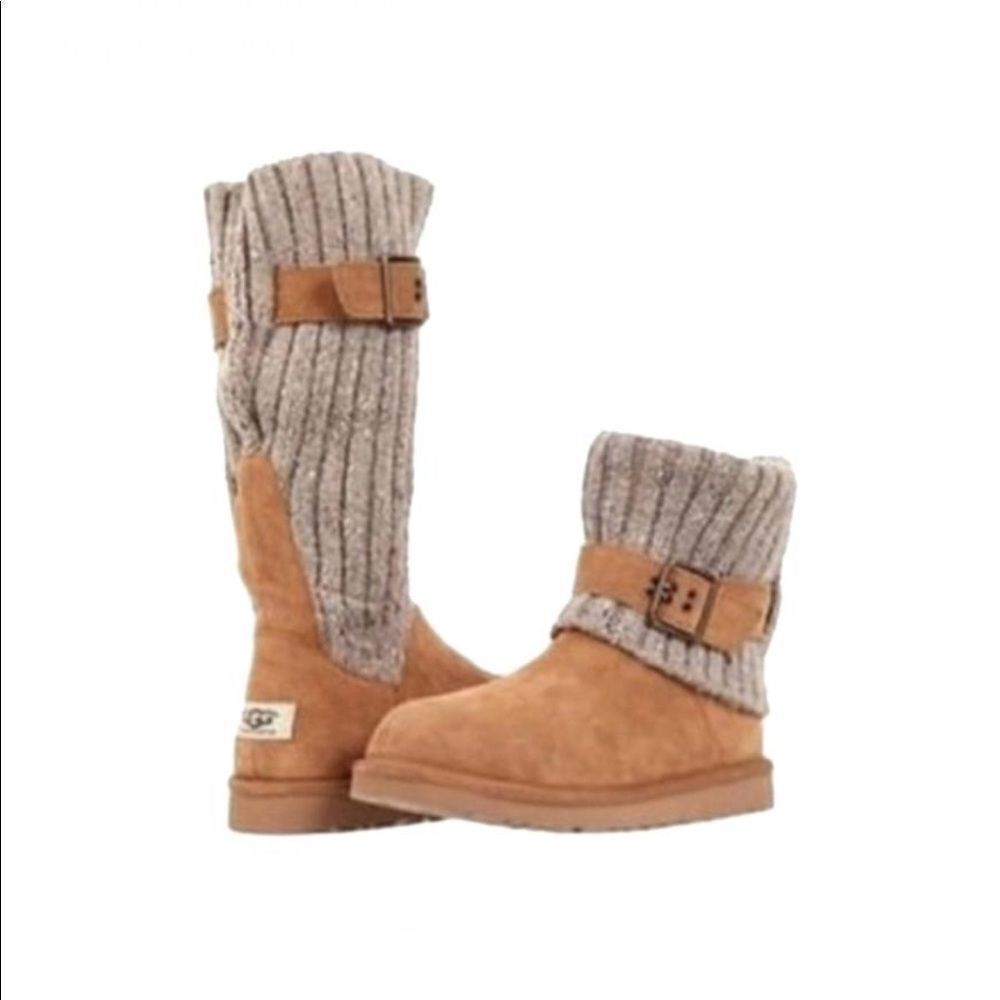 Chestnut Uggs Cambridge Knit Suede 1003175 Boots Booties 6